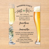 Invitations En Acrylique Greenery Nothing Fancy Just Love Bubbles & Brew (Recto)