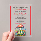Invitations En Acrylique Grenouilles sous un champignon et fleurs mignonnes (In situ (ordinateur de poche))