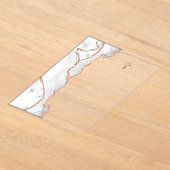 Invitations En Acrylique Gris Rose Or Agate rose Première Sainte Communion (Poser)