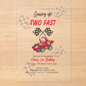 Invitations En Acrylique Grossissant deux jeûnes 2e anniversaire (Recto)