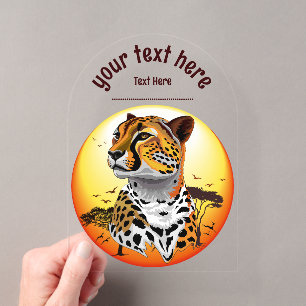 Invitations En Acrylique Guépard Félin Africain Animal Sauvage
