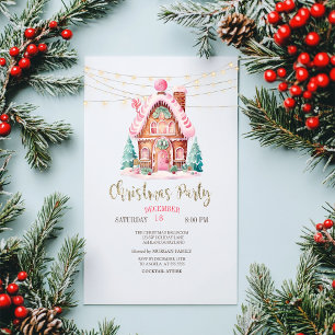 Invitations En Acrylique Guirlande lumineuse de maison en pain d'épices Noë