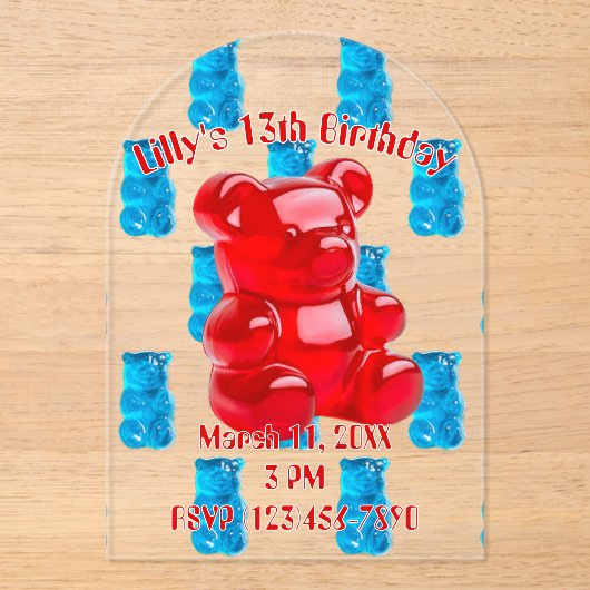 Invitations En Acrylique Gummy Jelly (Recto)