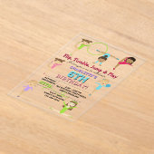 Invitations En Acrylique Gymnastique Enfants Fille Anniversaire Thème de fê (Poser)