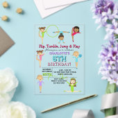 Invitations En Acrylique Gymnastique Enfants Fille Anniversaire Thème de fê (Insitu (Mariage))