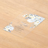 Invitations En Acrylique H2 Blue Hydrangea Cream Roses Brunch Bubbly (Poser)