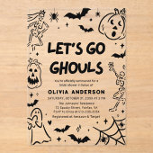 Invitations En Acrylique Halloween squelette Fête des mariées fantôme (Recto)