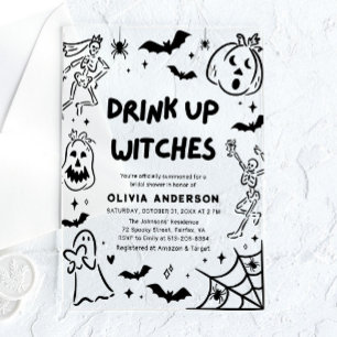 Invitations En Acrylique Halloween squelette Fête des mariées fantôme