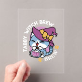 Invitations En Acrylique Halloween Tabby Cat – Witch Hat & Potion Art (In situ (ordinateur de poche))