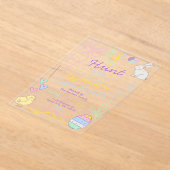 Invitations En Acrylique Hand Drawn Whimsical Doodles Easter Party (Poser)