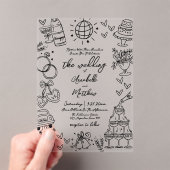 Invitations En Acrylique Hand Drawn Whimsical Wedding (In situ (ordinateur de poche))