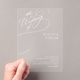 Invitations En Acrylique Hand lettering wedding