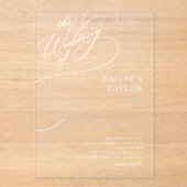 Invitations En Acrylique Hand lettering wedding (Recto)