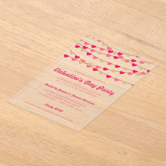 Invitations En Acrylique Hanging String Love Hearts Saint-Valentin (Poser)