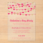Invitations En Acrylique Hanging String Love Hearts Saint-Valentin (Recto)