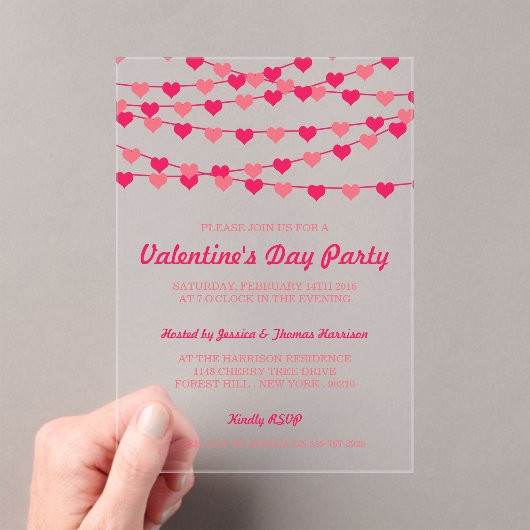 Invitations En Acrylique Hanging String Love Hearts Saint-Valentin (In situ (ordinateur de poche))