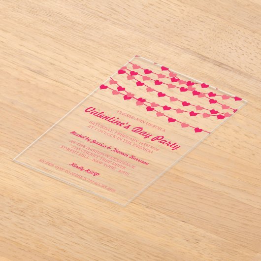 Invitations En Acrylique Hanging String Love Hearts Saint-Valentin (Poser)