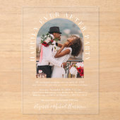 Invitations En Acrylique Happily Ever After Arch Photo Wedding Reception (Recto)