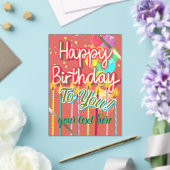 Invitations En Acrylique Happy Birthday  (Insitu (Mariage))