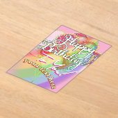 Invitations En Acrylique Happy Birthday  (Poser)