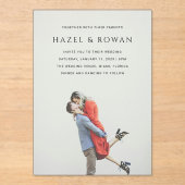 Invitations En Acrylique Hazel Photo Mariage moderne (Recto)