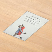 Invitations En Acrylique Hazel Photo Mariage moderne Enregistrer la date (Poser)