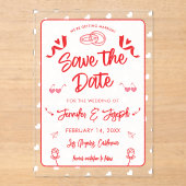 Invitations En Acrylique Hearts Happy Valentine’s Day Modern Love Pattern (Recto)