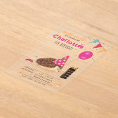 Invitations En Acrylique Hedgehog Mushroom Woodland Forest Balloon Birthday (Poser)