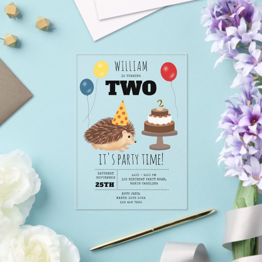 Invitations En Acrylique Hedgehog Mushroom Woodland Forest Funny Birthday (Insitu (Mariage))