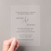 Invitations En Acrylique Heidi Script Contemporain Moderne Mariage élégant (In situ (ordinateur de poche))