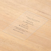 Invitations En Acrylique Helen Classic Mariage élégant Enregistrer la date (Poser)