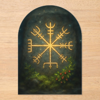 Invitations En Acrylique Helm of Awe Aegishjalmur Norse Protective Symbol  