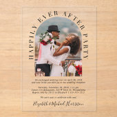 Invitations En Acrylique Heureusement Jamais Après Arc Photo Mariage Récept (Recto)