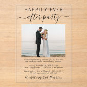 Invitations En Acrylique Heureusement Jamais Après La Réception De Mariage  (Recto)