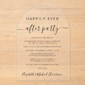Invitations En Acrylique Heureusement Jamais Après La Réception De Mariage  (Recto)