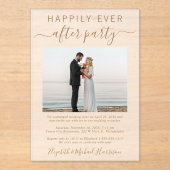 Invitations En Acrylique Heureusement Jamais Après La Réception De Mariage  (Recto)