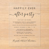 Invitations En Acrylique Heureusement Jamais Après La Réception De Mariage  (Recto)