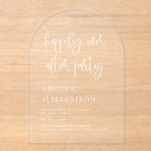 Invitations En Acrylique Heureusement Jamais Après La Réception De Mariage  (Recto)