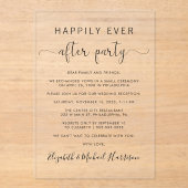 Invitations En Acrylique Heureusement Jamais Après La Réception De Mariage  (Recto)