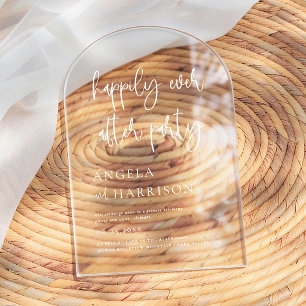 Invitations En Acrylique Heureusement Jamais Après La Réception De Mariage 