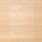 Invitations En Acrylique Heureusement Jamais Après La Réception De Mariage  (Recto)