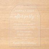 Invitations En Acrylique Heureusement Jamais Après La Réception De Mariage  (Recto)
