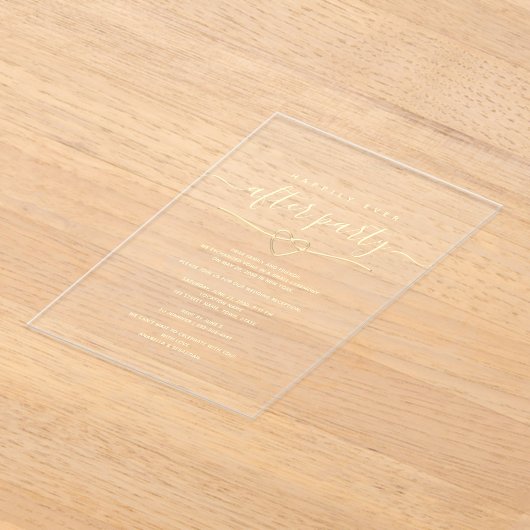 Invitations En Acrylique Heureux Jamais Après La Réception De Mariage (Poser)