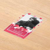 Invitations En Acrylique Heureux Valentine's Photo Red Pink Hearts (Poser)