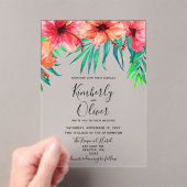 Invitations En Acrylique Hibiscus tropical Hawaiian Beach Wedding (In situ (ordinateur de poche))
