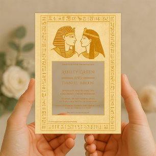 Invitations En Acrylique Hiéroglyphes Anciens Roi & Reine Mariage Égyptien