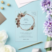Invitations En Acrylique Hiver Blanc Floral & Pine Mariage Wreath (Insitu (Mariage))