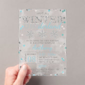 Invitations En Acrylique Hiver ONE derland 1er anniversaire (In situ (ordinateur de poche))