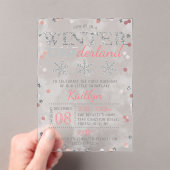 Invitations En Acrylique Hiver ONE derland 1er anniversaire (In situ (ordinateur de poche))