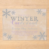 Invitations En Acrylique Hiver ONE derland 1er anniversaire fête (Recto)